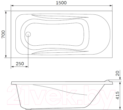 Ванна акриловая AM.PM Sense W76A-150-070W-A