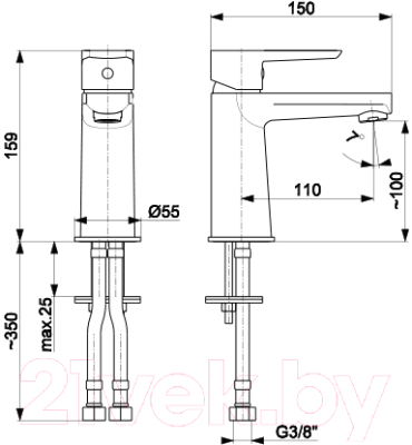 Смеситель Armatura Narva Black 5222-815-81