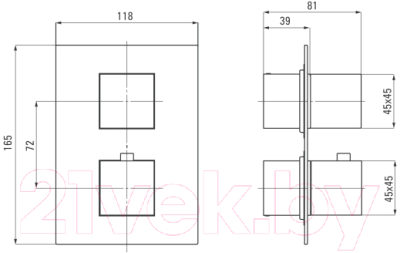 Внешняя часть смесителя скрытого монтажа Deante Box BXY 0EAT