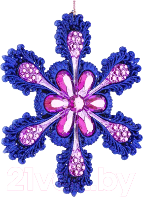 Елочная игрушка Erich Krause Decor Снежинка с окантовкой аметист / 47493 - фото