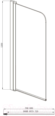 Стеклянная шторка для ванны Adema NFA-621