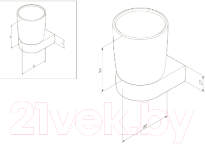 Стакан для зубной щетки и пасты AM.PM Sensation A3034300