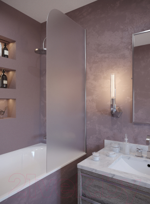 Стеклянная шторка для ванны Стеклоконтакт 8М-1500х700 R