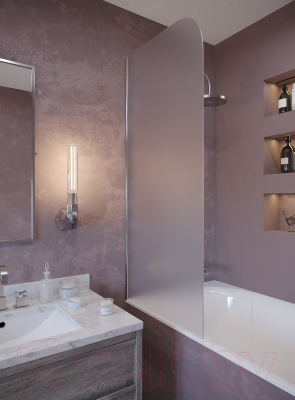 Стеклянная шторка для ванны Стеклоконтакт 8М-1500х700 L