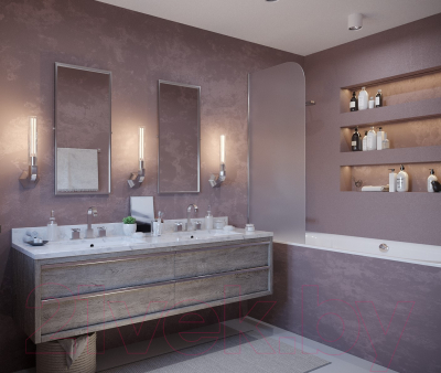 Стеклянная шторка для ванны Стеклоконтакт 8М-1500х700 L