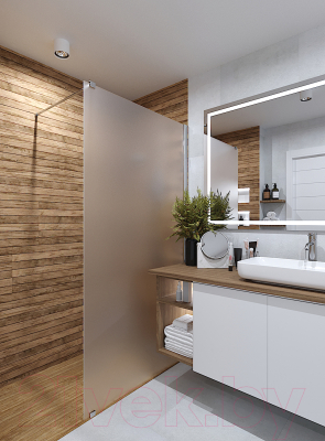 Душевая стенка Стеклоконтакт 8М-2000х1095 R (матовое стекло)