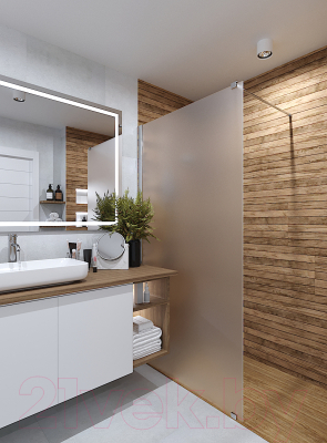 Душевая стенка Стеклоконтакт 8М-2000х1095 L (матовое стекло)