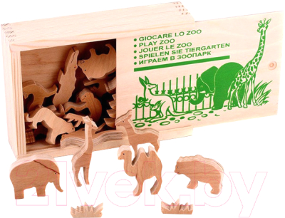 Набор фигурок игровых ЛЭМ Играем в зоопарк объёмные фигуры / 5000 - фото