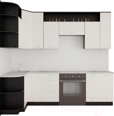 Готовая кухня Артём-Мебель Виола СН-114 без стекла ДСП 1.5x2.6 Левая - фото