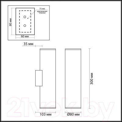 Светильник Odeon Light Dario 4245/2WB