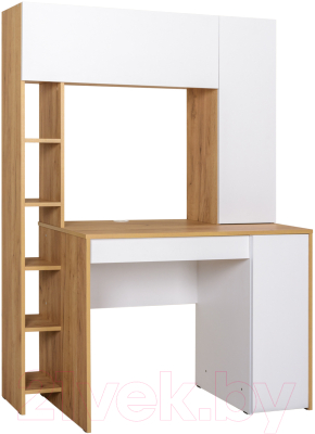 Компьютерный стол Mobi Комфорт 12.71 (дуб золотой craft/белая аляска) - фото