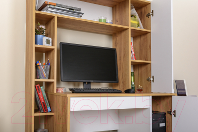 Компьютерный стол Mobi Комфорт 12.71 (дуб золотой craft/белая аляска)