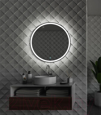 Зеркало Пекам Ring 1 60x60 / ring1-60x60s (с подсветкой и сенсором на прикосновение)