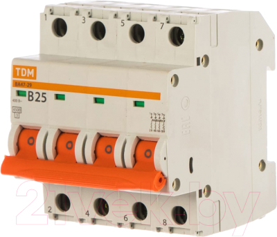 Выключатель автоматический TDM ВА47-29 4Р 25А (В) 4.5кА / SQ0206-0060 - фото