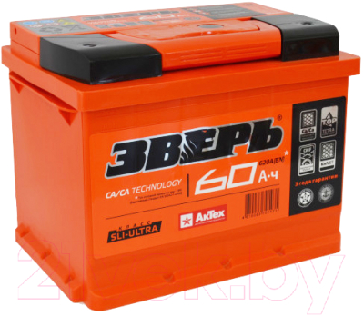 Автомобильный аккумулятор Зверь Евро R+ / 6СТ-60