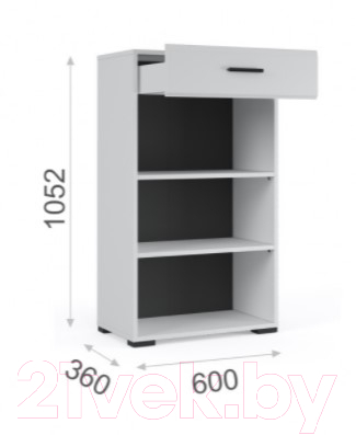 Тумба Империал Йорк 2д1ящ (белый жемчуг/белый глянец)