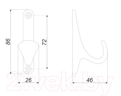 Крючок для одежды Boyard Luis K102BAZ.2