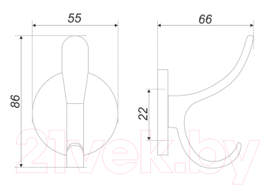 Крючок для одежды Boyard Bruno K204.06CP.8