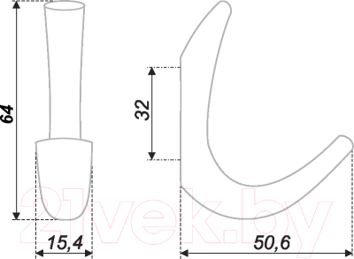 Крючок для одежды Boyard K0640 / K206CP.10