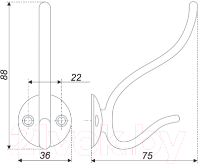 Крючок для одежды Boyard K0840 / K208CP.6