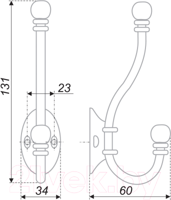 Крючок для одежды Boyard K209AB.6