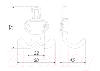 Крючок для одежды Boyard Baron K211ABL.2