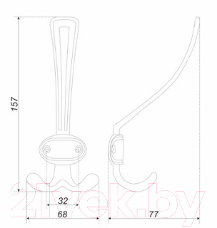 Крючок для одежды Boyard Lord K306AB.2