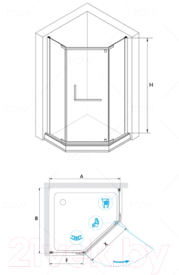 Душевой уголок RGW HO-081-B / 350608100-14