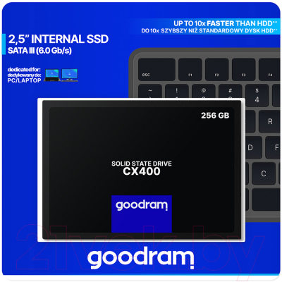 SSD диск Goodram CX400 Gen. 2 256GB (SSDPR-CX400-256-G2)