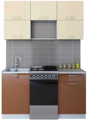 Готовая кухня Интерлиния Мила Gloss 50-15 - фото