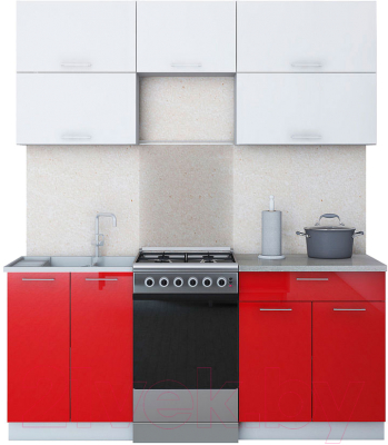 Готовая кухня Интерлиния Мила Gloss 50-18 - фото