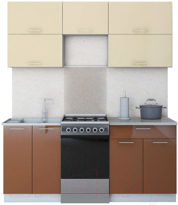 Готовая кухня Интерлиния Мила Gloss 50-18 - фото