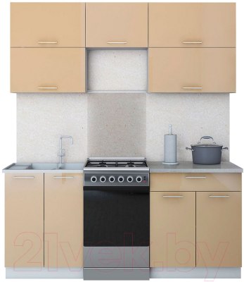 Готовая кухня Интерлиния Мила Gloss 50-18 - фото