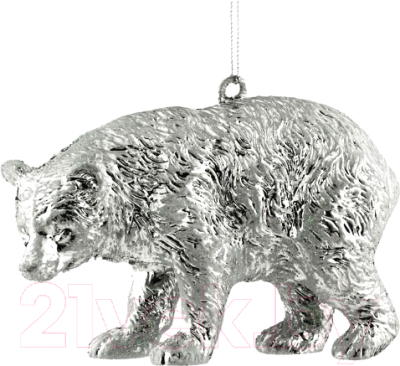 Елочная игрушка Erich Krause Decor Медведь серебряный / 47802 - фото