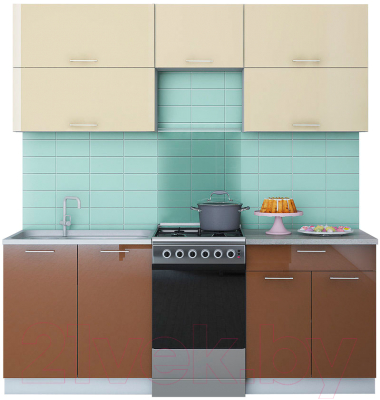 Готовая кухня Интерлиния Мила Gloss 50-20 - фото