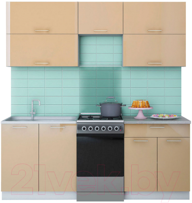 Готовая кухня Интерлиния Мила Gloss 50-20 - фото