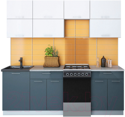 Готовая кухня Интерлиния Мила Gloss 50-22 - фото