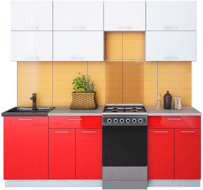 Готовая кухня Интерлиния Мила Gloss 50-22 - фото