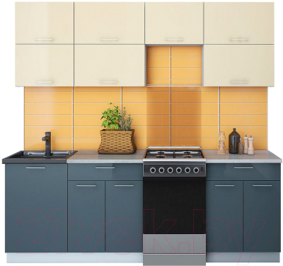 Готовая кухня Интерлиния Мила Gloss 50-22 - фото