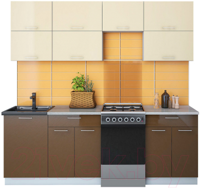 Готовая кухня Интерлиния Мила Gloss 50-22 - фото