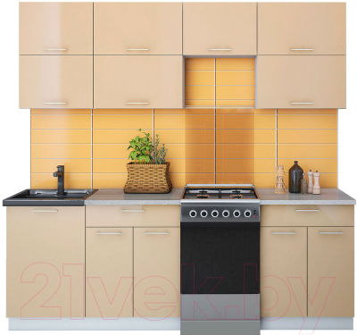 Готовая кухня Интерлиния Мила Gloss 50-22 - фото
