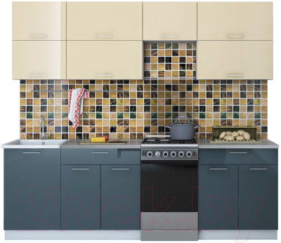 Готовая кухня Интерлиния Мила Gloss 50-24 - фото