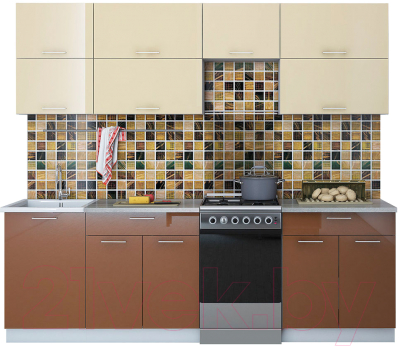 Готовая кухня Интерлиния Мила Gloss 50-24 - фото