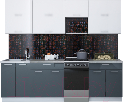 Готовая кухня Интерлиния Мила Gloss 50-25 - фото