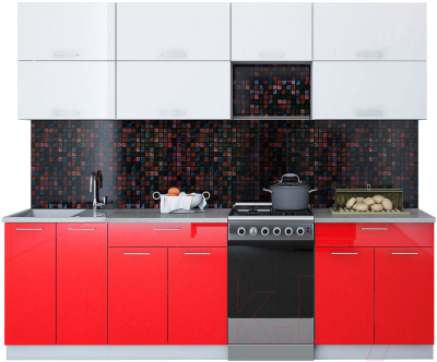 Готовая кухня Интерлиния Мила Gloss 50-25 - фото