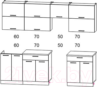 Готовая кухня Интерлиния Мила Gloss 50-25