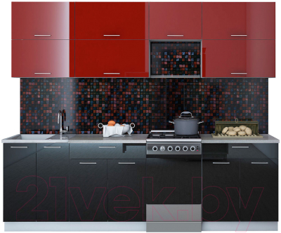 Готовая кухня Интерлиния Мила Gloss 50-25 - фото