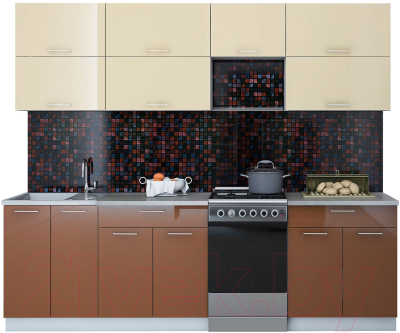 Готовая кухня Интерлиния Мила Gloss 50-25 - фото