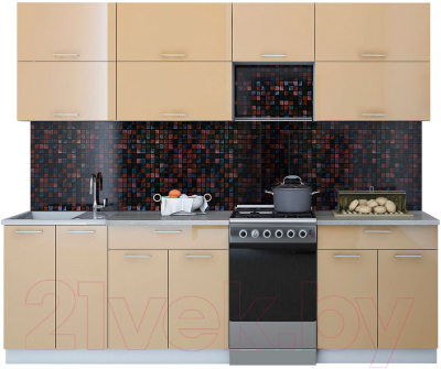 Готовая кухня Интерлиния Мила Gloss 50-25 - фото