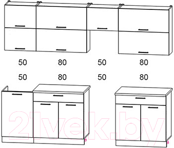 Готовая кухня Интерлиния Мила Gloss 50-26